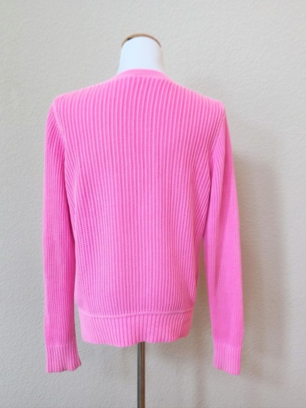 J. Crew neon pink 100% cotton sweater - Picture 6 of 9